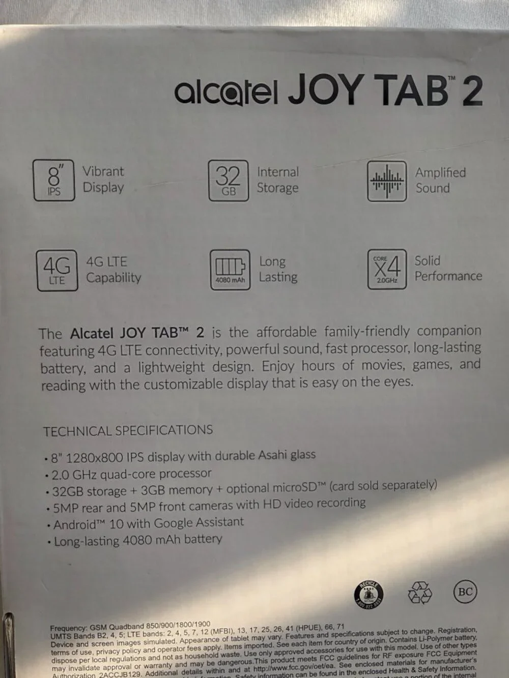 EUC Alcatel JOY TAB 2 8IN